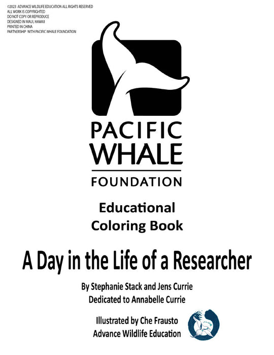 A Day in the Life of a Researcher - Pacific Whale Foundation Educational Coloring Book