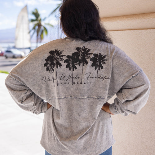 Mineral Wash Palm Tree Long Sleeve Jersey